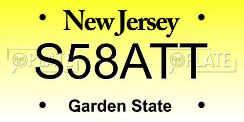 S58ATT New Jersey License Plate