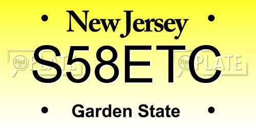 S58ETC New Jersey License Plate