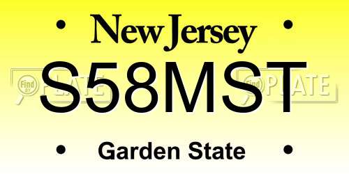 S58MST New Jersey License Plate