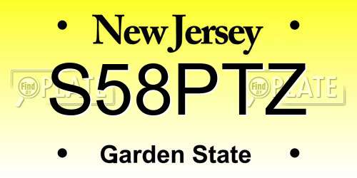 S58PTZ New Jersey License Plate