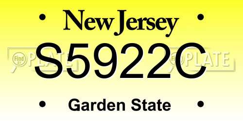 S5922C New Jersey License Plate