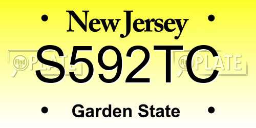 S592TC New Jersey License Plate