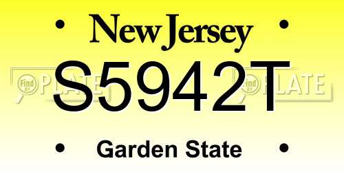 S5942T New Jersey License Plate