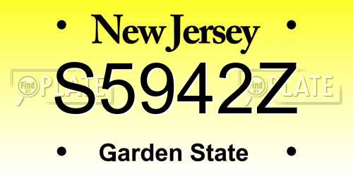 S5942Z New Jersey License Plate