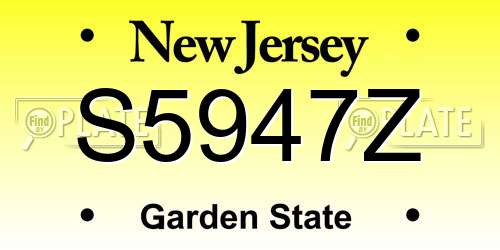 S5947Z New Jersey License Plate