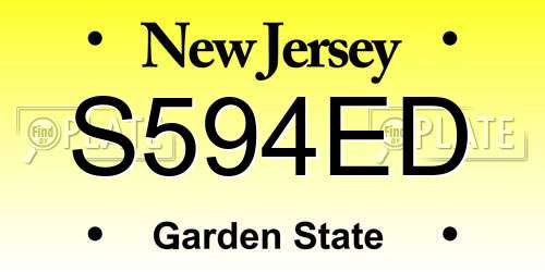 S594ED New Jersey License Plate