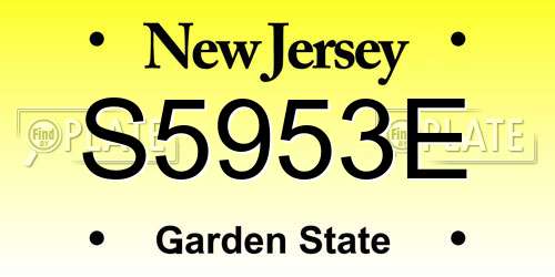 S5953E New Jersey License Plate