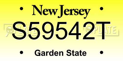 S59542T New Jersey License Plate