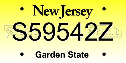 S59542Z New Jersey License Plate