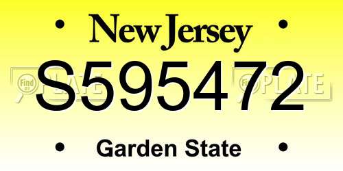 S595472 New Jersey License Plate