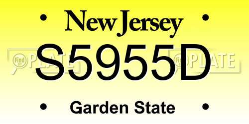 S5955D New Jersey License Plate