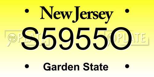 S5955O New Jersey License Plate