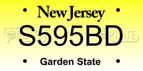 S595BD New Jersey License Plate