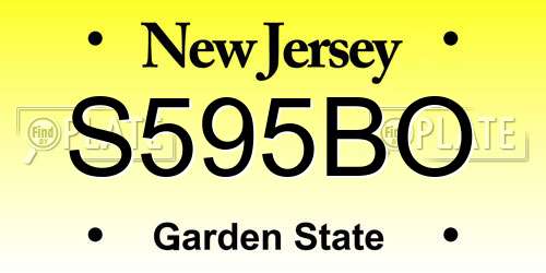 S595BO New Jersey License Plate