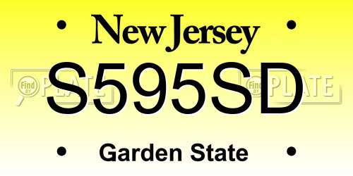 S595SD New Jersey License Plate