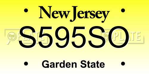 S595SO New Jersey License Plate