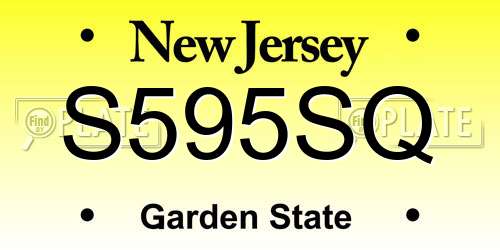 S595SQ New Jersey License Plate
