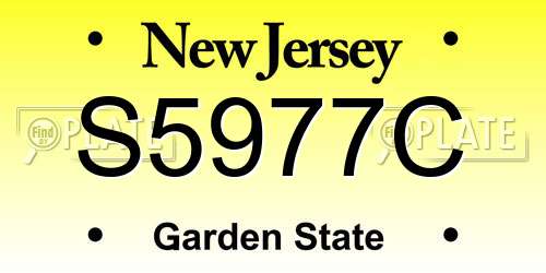 S5977C New Jersey License Plate