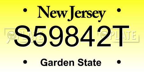 S59842T New Jersey License Plate