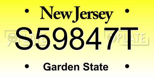 S59847T New Jersey License Plate