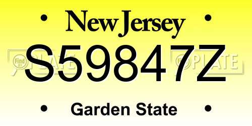 S59847Z New Jersey License Plate