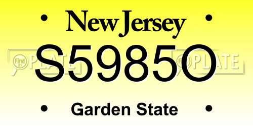 S5985O New Jersey License Plate