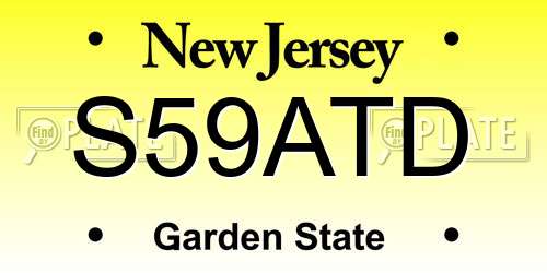S59ATD New Jersey License Plate
