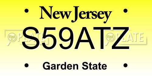 S59ATZ New Jersey License Plate