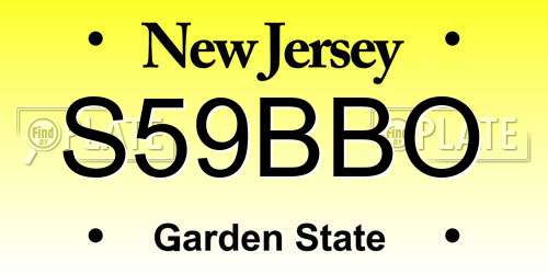 S59BBO New Jersey License Plate