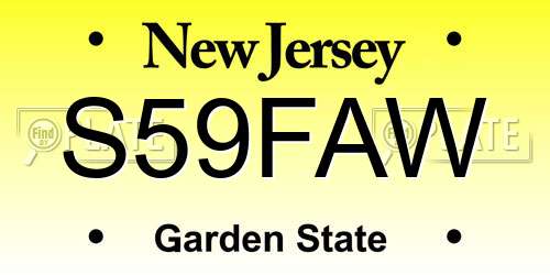S59FAW New Jersey License Plate