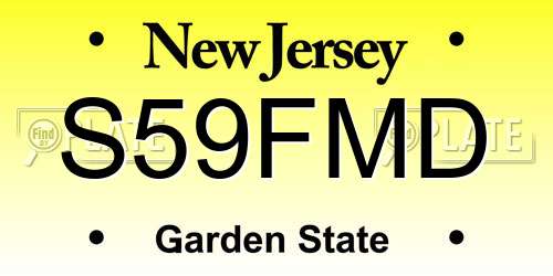 S59FMD New Jersey License Plate