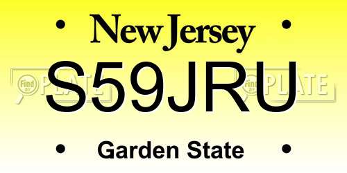 S59JRU New Jersey License Plate
