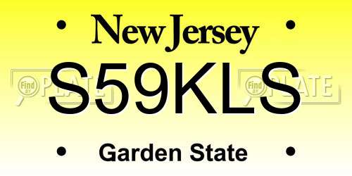 S59KLS New Jersey License Plate
