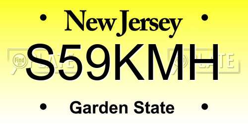 S59KMH New Jersey License Plate