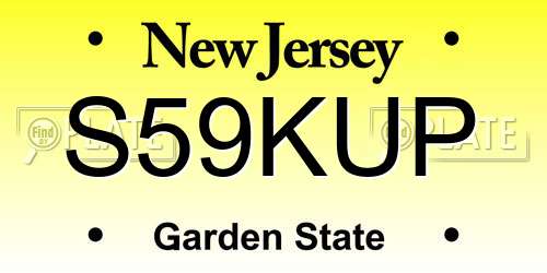 S59KUP New Jersey License Plate