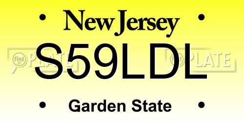 S59LDL New Jersey License Plate