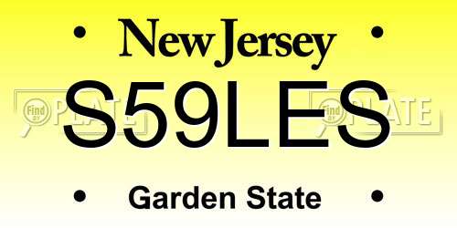 S59LES New Jersey License Plate