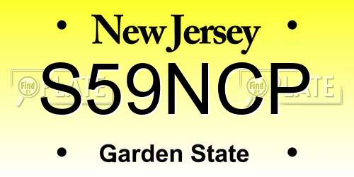 S59NCP New Jersey License Plate