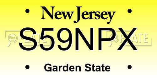 S59NPX New Jersey License Plate