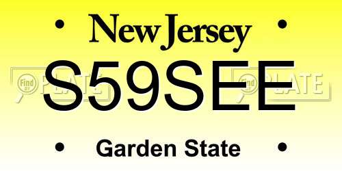 S59SEE New Jersey License Plate