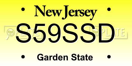 S59SSD New Jersey License Plate