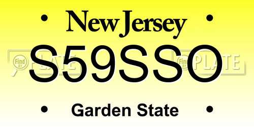 S59SSO New Jersey License Plate