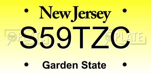 S59TZC New Jersey License Plate