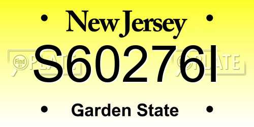 S60276I New Jersey License Plate