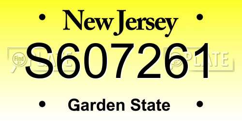 S607261 New Jersey License Plate