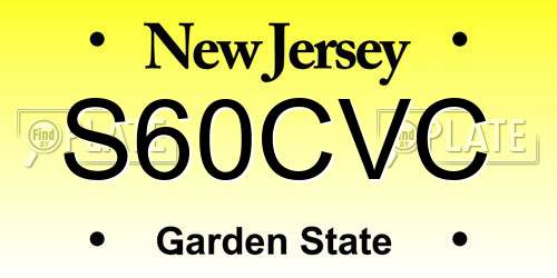 S60CVC New Jersey License Plate