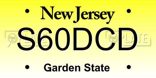 S60DCD New Jersey License Plate