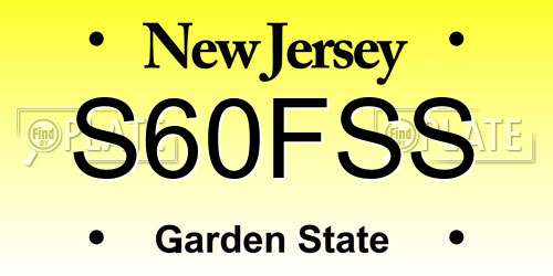 S60FSS New Jersey License Plate