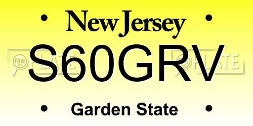 S60GRV New Jersey License Plate