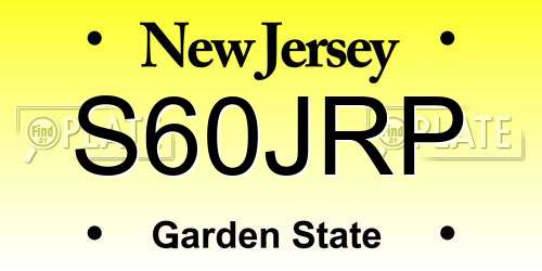 S60JRP New Jersey License Plate